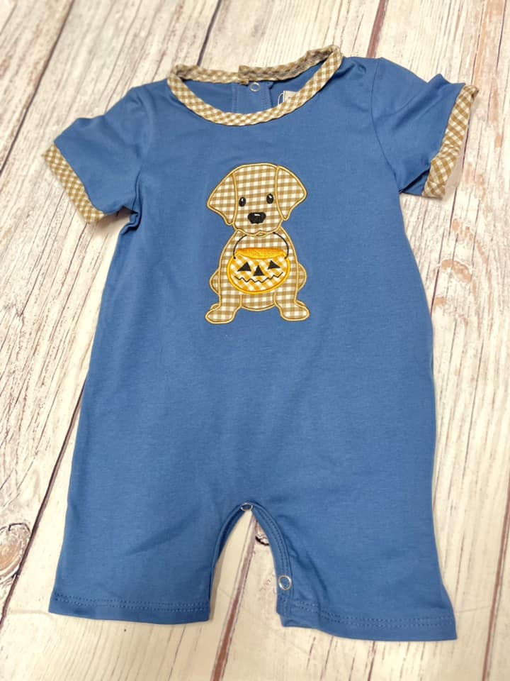 puppy pumpkin romper