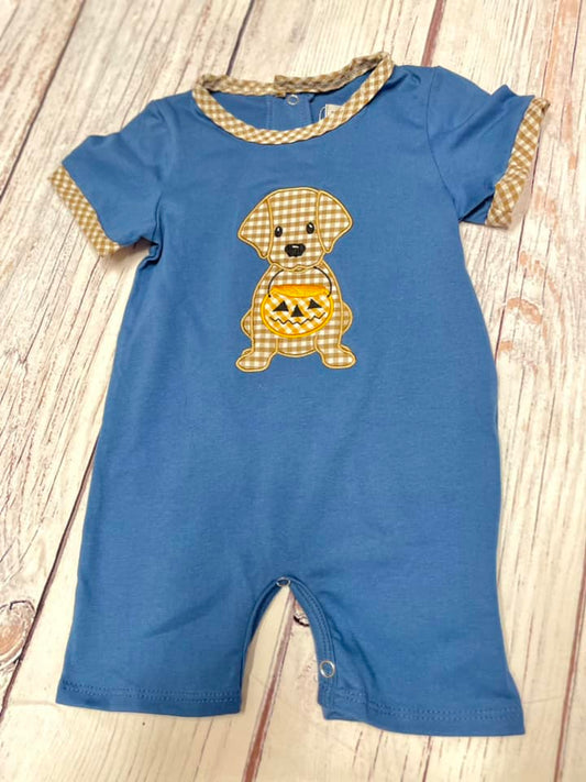 puppy pumpkin romper