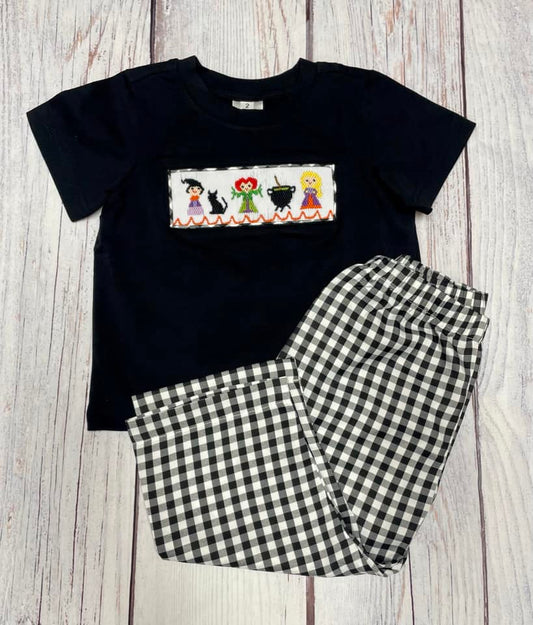 hocus pocus smocked pants set