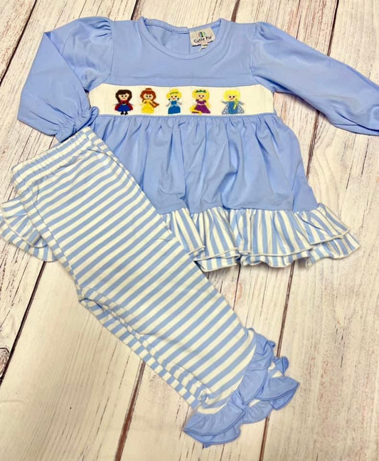 Princess smocked pants set