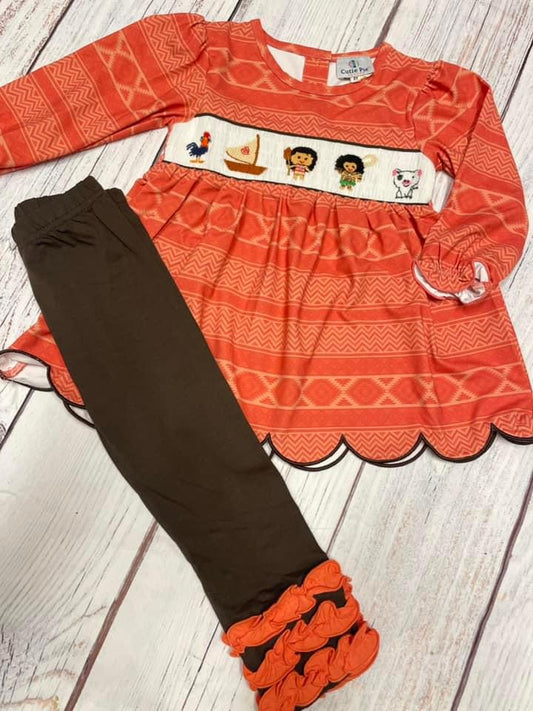 Moana smocked pants set